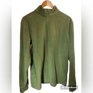 Butter Fleece green long sleeve Zip sweater medium Y2k 90s outdoor